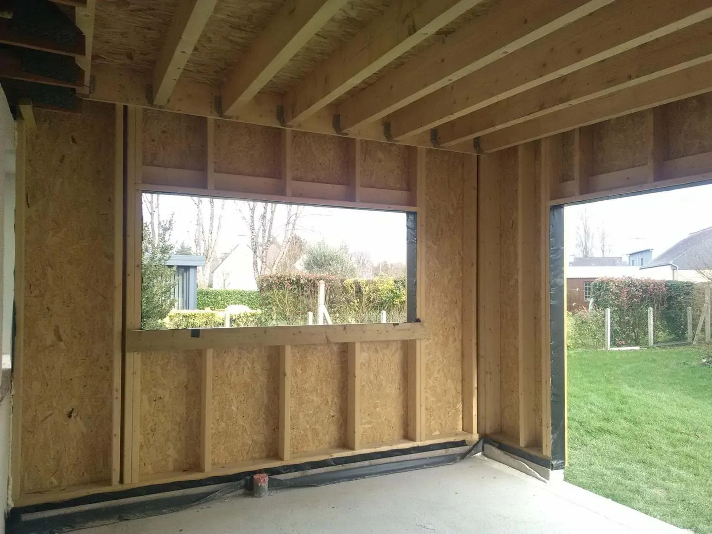 extension de maison ossature bois combourg