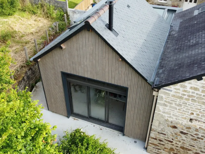 extension de maison ossature bois montfort sur meu