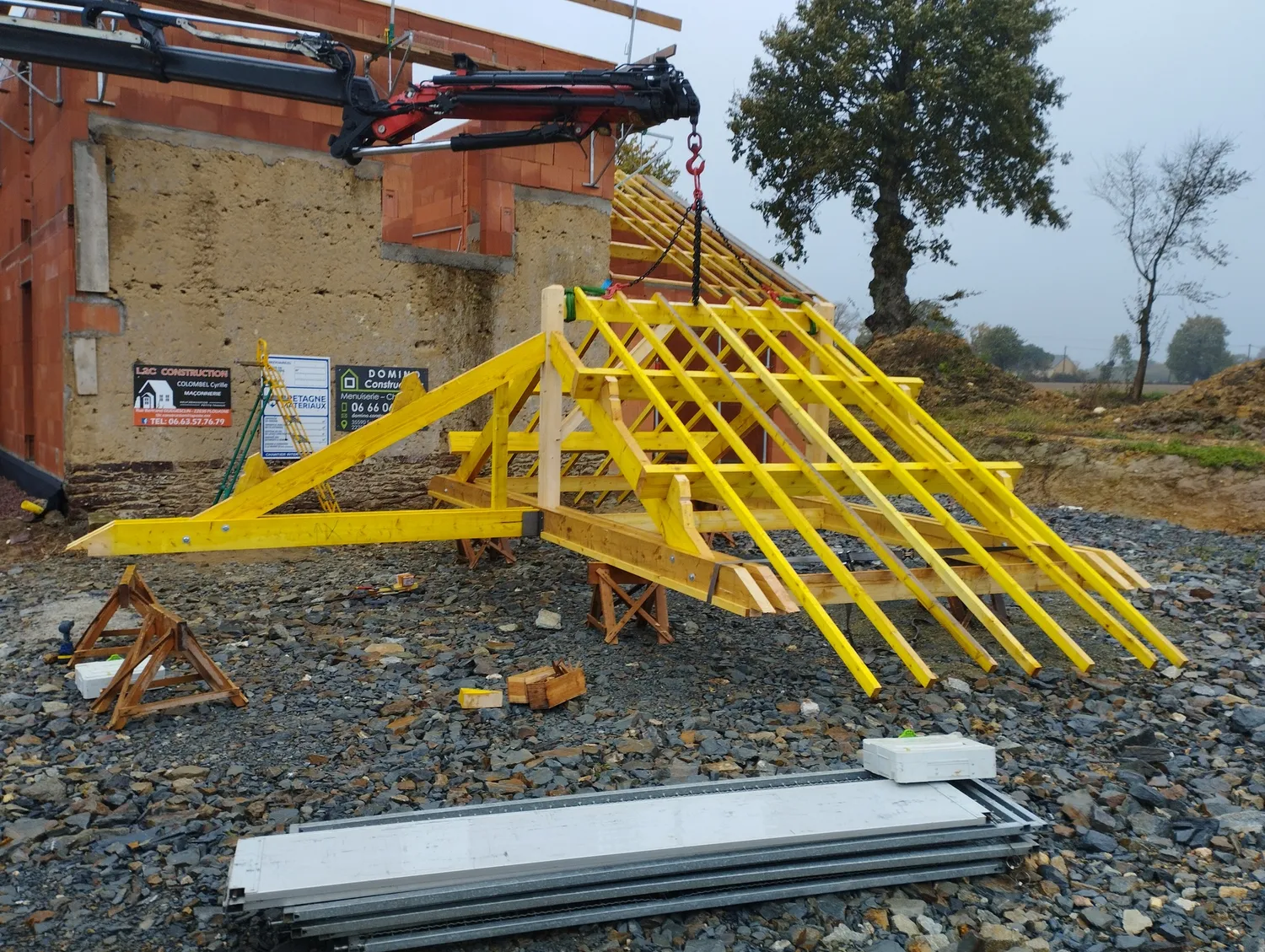 surelevation de maison bois evran