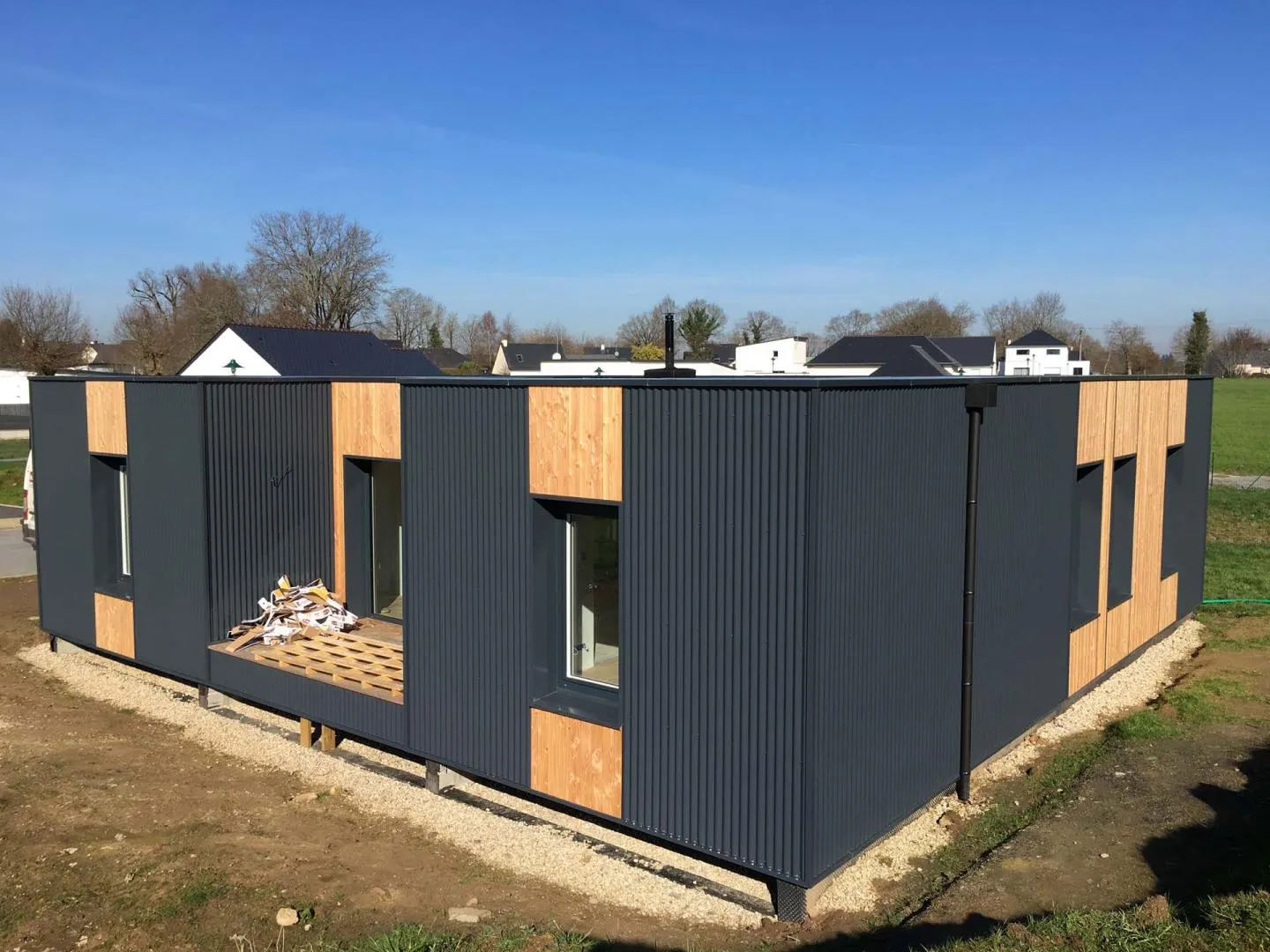 surelevation de maison bois evran