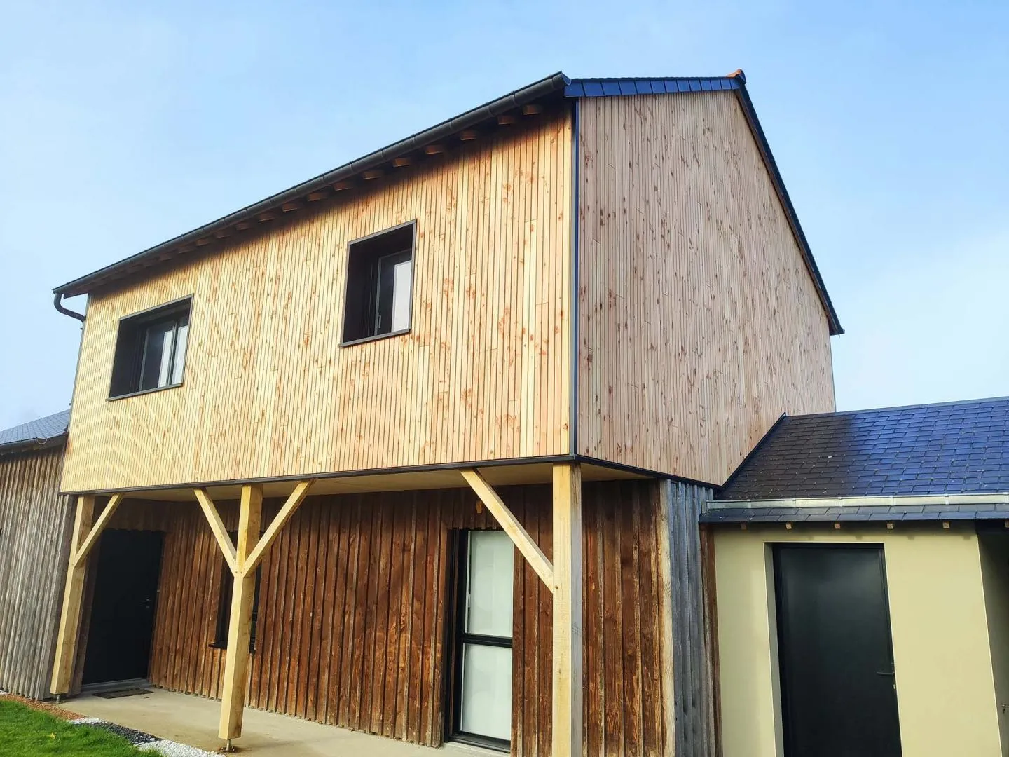 surelevation de maison bois saint meen le grand